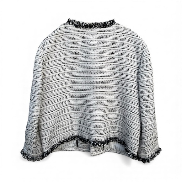 Le Chateau Black & White Tweed Blazer Jacket Designer Inspired SZ XXL - Picture 2 of 16